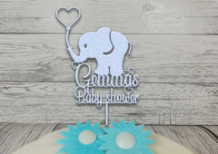 Personalised wooden Baby shower Elephant cake topper Any name