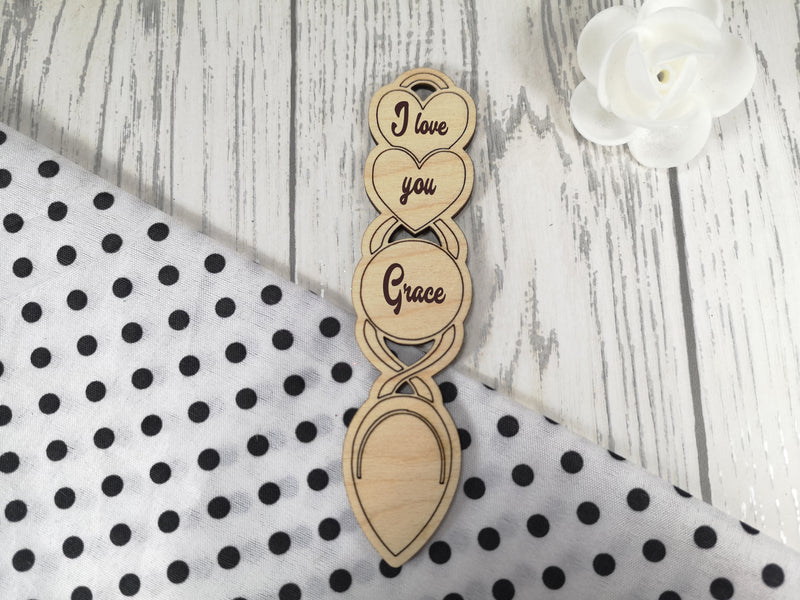 Personalised Engraved Wooden I love you Love spoon Choice of size