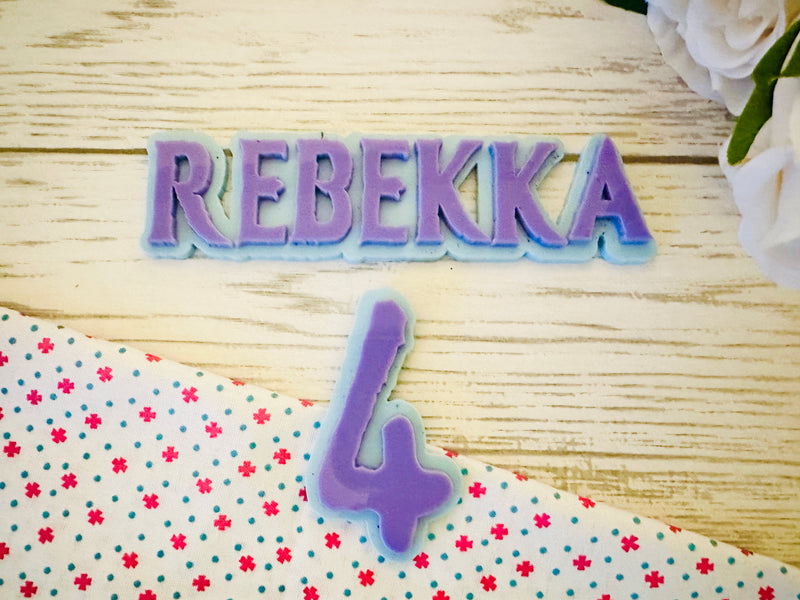 Personalised 2 layer acrylic FROZEN birthday name AGE cake charms Any age