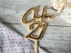 Personalised 2 layer acrylic  birthday NAME cake topper Any name