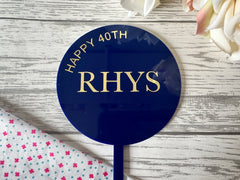 Personalised acrylic paddle birthday Name is age cake topper