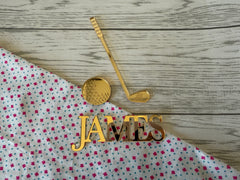 Custom acrylic Golf topper cake charm choice of colours