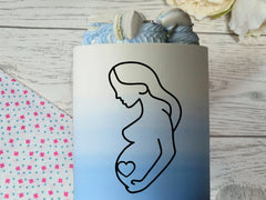 Custom acrylic Line pregnant mother lady silhouette side cake charm choice of colours