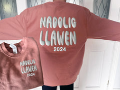 Custom Unisex WELSH Christmas jumper Nadolig Llawen PUFF back detail