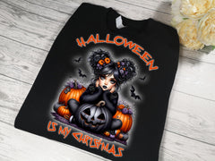 Custom Kids / adults unisex BLACK halloween jumper halloween is my christmas detail
