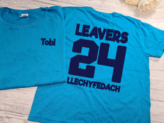 Personalised Kids LEAVERS T-SHIRT with Name and year detail for Boys and girls