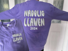 Custom Unisex WELSH Christmas jumper Nadolig Llawen PUFF back detail