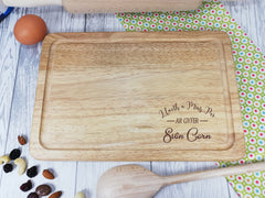 Custom Engraved Wooden welsh treat board Christmas llaeth a mis pei