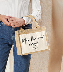 Personalised JUTE bag with Teacher's Name TEACHER STUFF detail teacher gift
