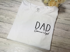 Personalised WELSH White UNISEX t-shirt with Dadi Dad gorau's byd any name