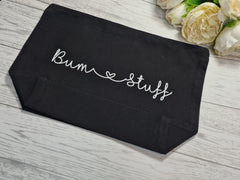 Personalised Welsh BLACK canvas Large Baby Accessory bag add any 2 words