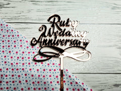 Personalised Mirrored acrylic anniversary cake topper Any word