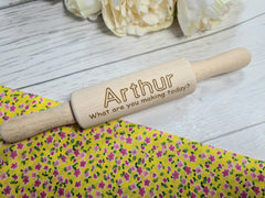 Personalised Engraved wooden What are you making? Kids Mini Rolling Pin Any name