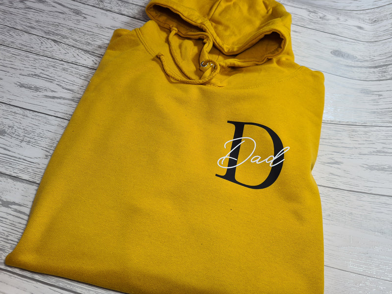 Personalised UNISEX MUSTARD hoodie with letter name detail