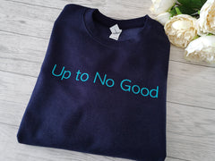 Custom KIDS NAVY bold Up to no good detail jumper