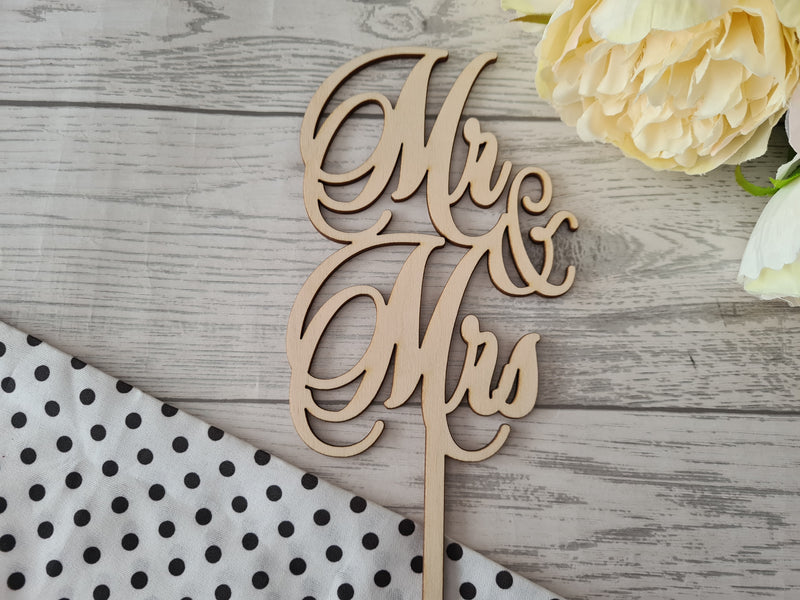 Personalised wooden fancy Wedding cake topper  Mr Mrs or Mrs Mrs, Mr Mr