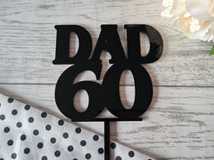Personalised acrylic birthday Bold NAME age cake topper Any age