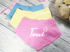 Personalised Baby Star Name Bandana Bibs