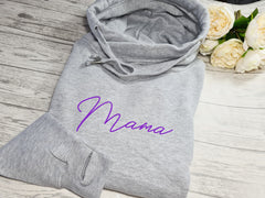 Personalised UNISEX WELSH heather GREY cross neck hoodie with Any name