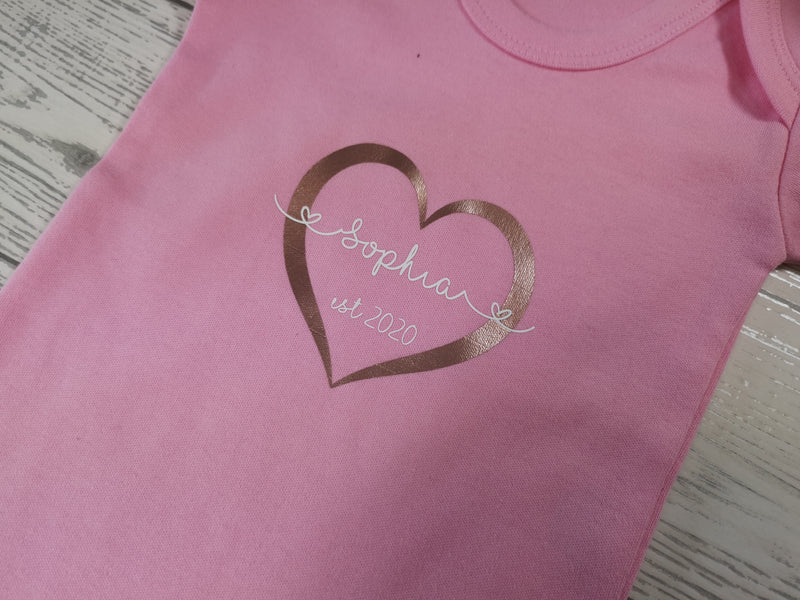 Personalised Matching Mother and Baby T-shirt and baby grow vest