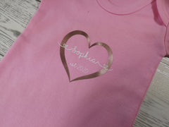 Personalised Matching Mother and Baby T-shirt and baby grow vest