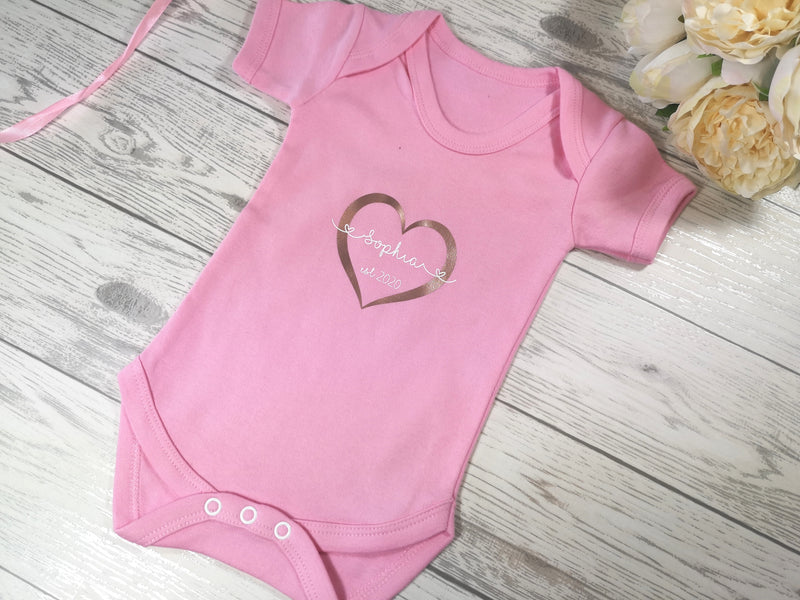 Personalised Matching Mother and Baby T-shirt and baby grow vest