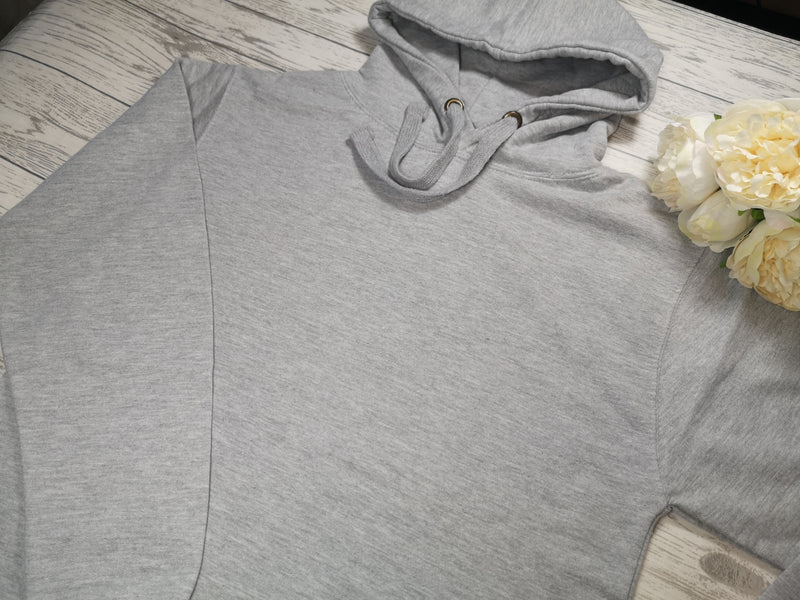 Personalised Womens Grey hoodie with letter and name detail No pocket