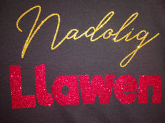 Custom Unisex Welsh BLACK Christmas jumper Nadolig Llawen