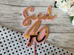 Personalised 2 layer acrylic  birthday NAME cake topper Any name