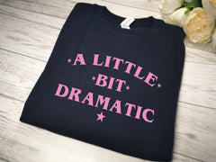 Personalised Unisex NAVY jumper a little bit DRAMATIC detail
