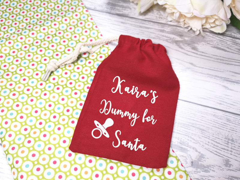 Personalised Dummy for Santa mini sack bag add a name