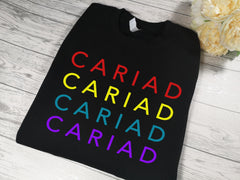 Custom KIDS BLACK welsh CARIAD detail jumper