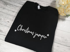 Custom Unisex WELSH BLACK Christmas jumper stars