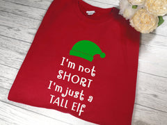 Custom Unisex RED Christmas jumper Tall elf detail in a choice of colours