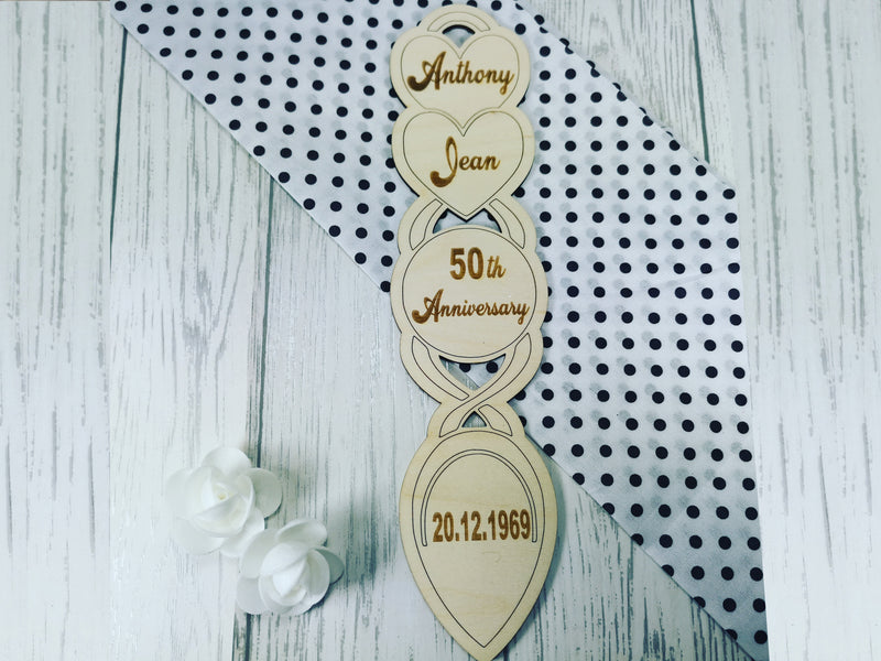Personalised Engraved Anniversary Welsh love spoon 25th 30th 40th 50th