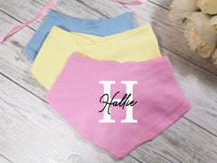 Personalised Baby Letter Name Bandana Bibs