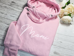 Personalised UNISEX WELSH Baby PINK cross neck hoodie with Any name