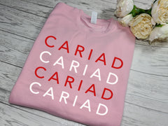 Custom KIDS Baby PINK welsh CARIAD detail jumper