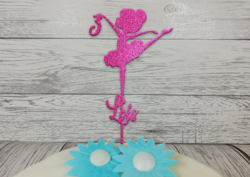 Personalised wooden birthday Ballet dancer Ballerina cake topper