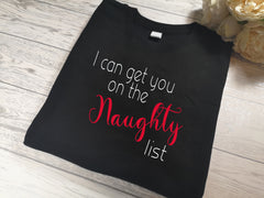 Custom Unisex BLACK Naughty list Christmas jumper in a choice of detail colour