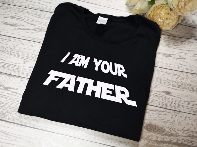 Personalised BLACK DAD t-shirt with I am your daddy father detail in a choice of colours any name