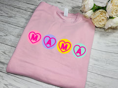 Personalised welsh Unisex Baby PINK LOVE sweets heart jumper any name detail