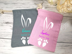 Personalised Easter bunny small bag sack add a name