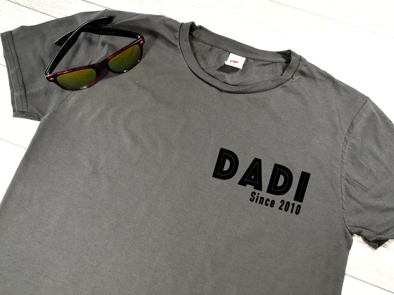Personalised Dad since add a year Grey T-shirt for Father's day