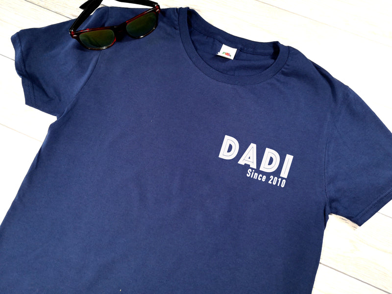Personalised Dad since add a year Navy T-shirt for Father's day
