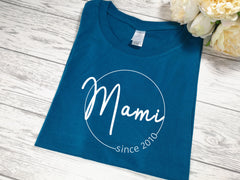 Personalised Women's Duck blue t-shirt Mam since mum any Name