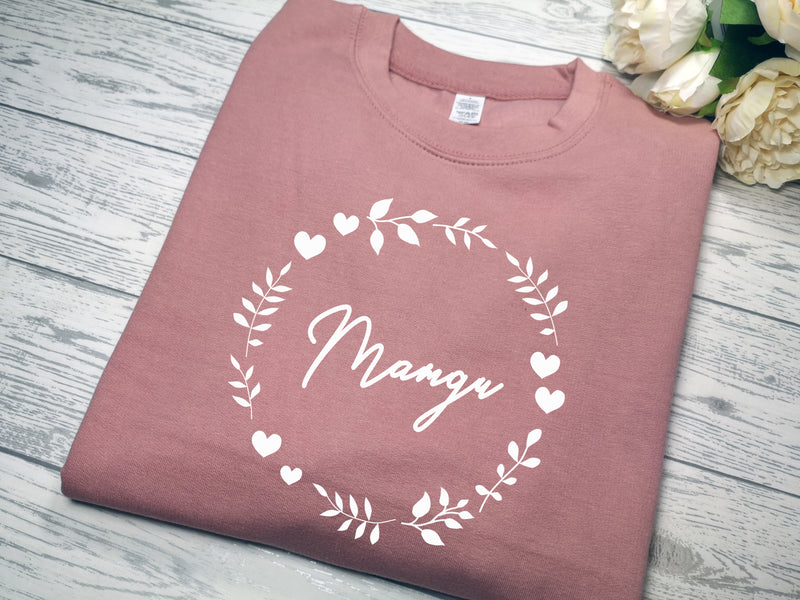 Personalised Unisex WELSH Dusky pink  jumper Any name circle detail