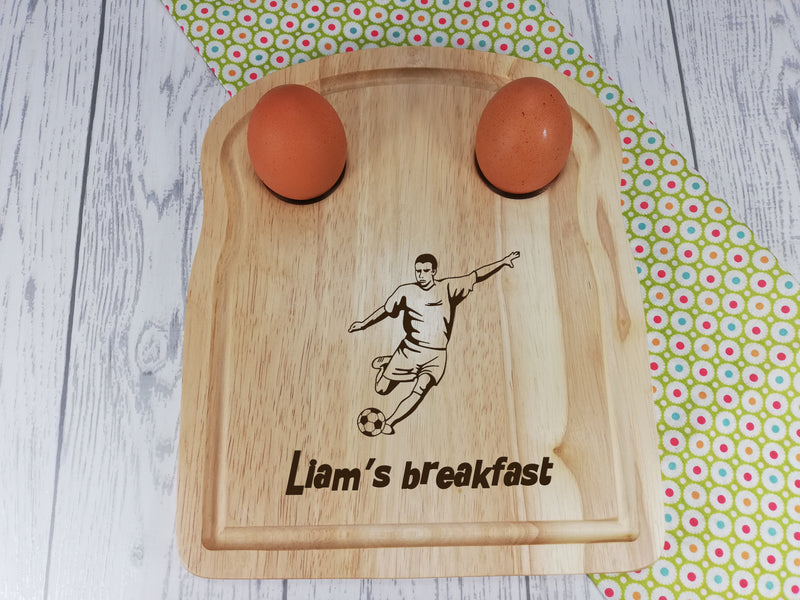 Personalised Engraved Rugby Wooden Toast Shaped egg breakfast board Any Name