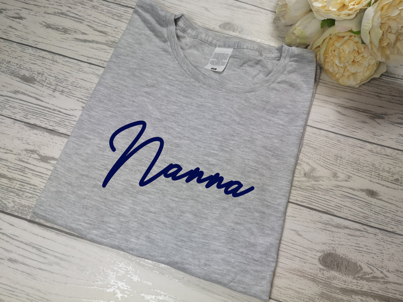 Personalised Women's Grey t-shirt Fancy Mummy / Mami / Nanna