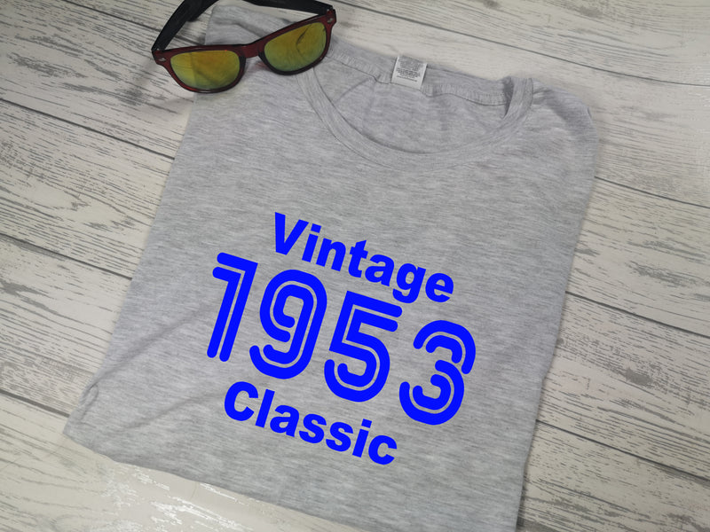 Personalised Men's Vintage year Grey T-shirt
